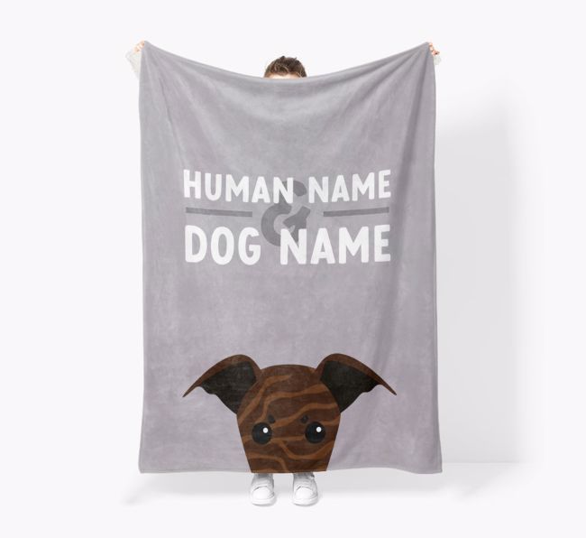 Human & Dog Name: Personalised {breedFullName} Premium Sherpa Fleece Blanket